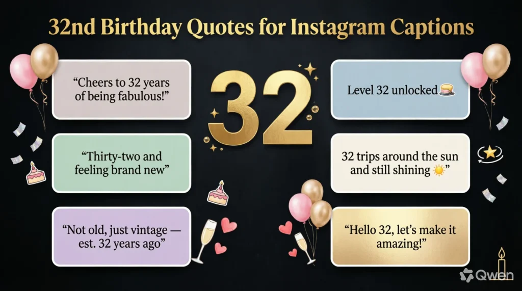 32nd Birthday Quotes for Instagram Captions